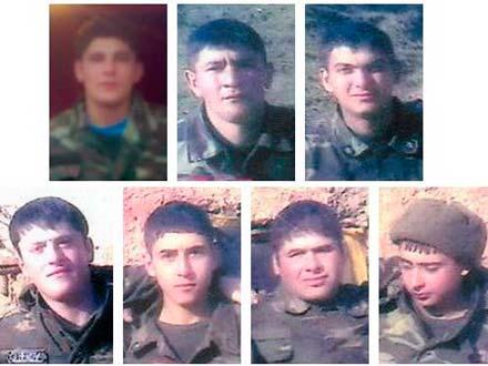 Семеро погибших азербайджанских солдат