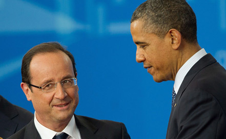 Ֆրանսիայի նախագահ Ֆրանսուա Օլանդը և ԱՄՆ նախագահ Բարաք Օբաման
