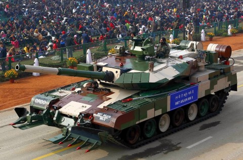 Հնդկական ազգային Arjun Mk 2 հիմնական մարտական տանկը Հնդկաստանի Հանրապետության օրվա զորահանդեսի ժամանակ