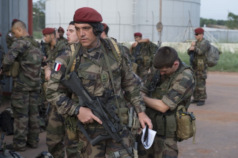 Ֆրանսիական զորախմբի զինծառայողները մայրաքաղաք Բանգիում