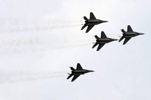 ՄիԳ-29 կործանիչները երկնքում Նկարը՝ AFP-ի