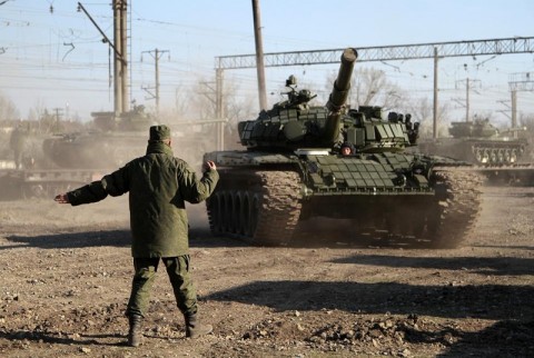 Ռուսաստանյան զինված ուժերի Տ-72Բ տանկը Ղրիմում