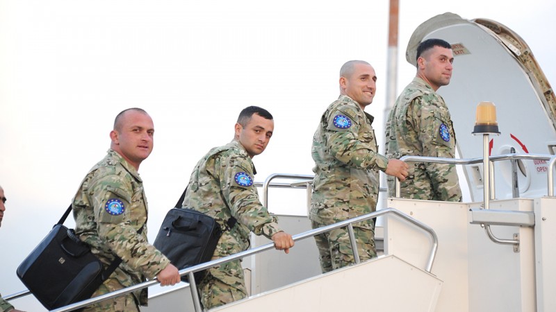 Կենտրոնաֆրիկյան Հանրապետություն մեկնող վրացական զորախմբի զինծառայողները Նկարը՝ Վրաստանի ՊՆ-ի