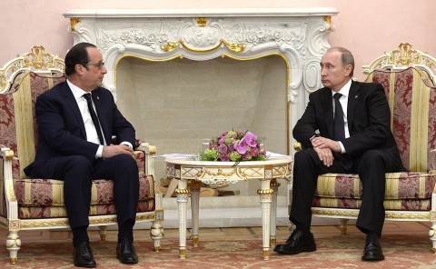 Ֆրանսիայի նախագահ Ֆրանսուա Օլանդի և Ռուսաստանի նախագահ Վլադիմիրի Պուտինի հանդիպումը Հայաստանի նախագահի նստավայրում