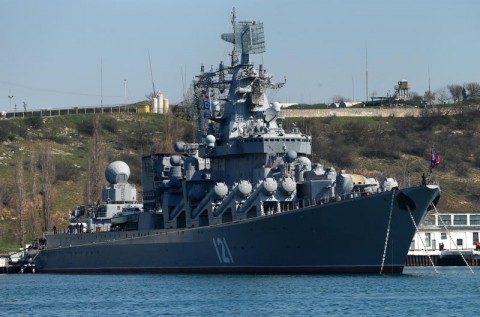 ՌԴ ԶՈւ ռազմածովային ուժերի Սևծովյան նավատորմի «Մոսկվա» գվարդիական հրթիռային հածանավը