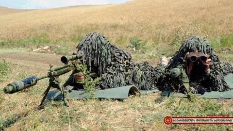 Վրաստանցի զինծառայողների դաշտային վարժանքները