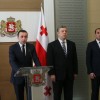 Ձախից աջ՝ Վրաստանի վարչապետը, արտաքին գործերի և էկոնոմիկայի նախարարները