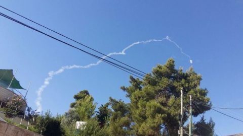 Սիրիայից Իսրայել ներխուժած ԱԹՍ-ն խոցելու համար Իսրայելի բանակի Patriot ՀՕՊ համակարգի արձակած հրթիռը