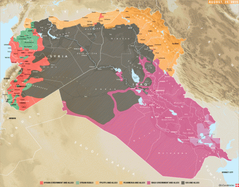 Վերահսկողության գոտիների փոփոխությունը Սիրիայում և Իրաքում. 2015 օգոստոս – 2016 դեկտեմբեր