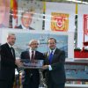 Թուրքիայի նախագահը «Անադոլու» դեսանտային նավի շինրարական աշխատանքների մեկնարկի արարողության ժամանակ: