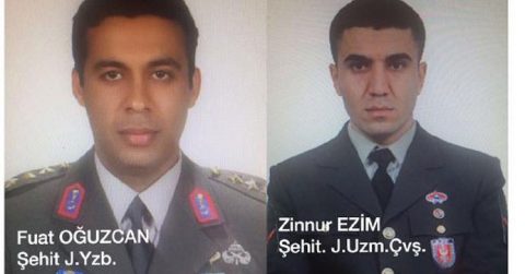 Թուրքիայի ԶՈւ սպանված զինծառայողներ, մայոր Ֆուադ Օղուզջան և պրոֆեսիոնալ սերժանտ   Զիննուր Էզիմ