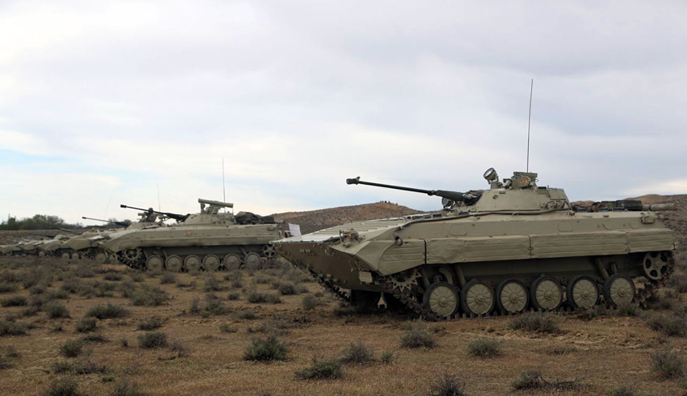 ԲՄՊ-3 հետևակի մարտական մեքենաները Ադրբեջանի ԶՈւ զորավարժության ժամանակ
