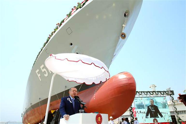 «Քընալըադա» կորվետի ծով իջեցնելու արարողությանը ներկա է գտնվել և ելույթով է հանդես եկել Թուրքիայի նախագահ Ռեջեփ Թայիփ Էրդողանը