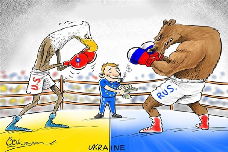 Ծաղրանկար՝ ԱՄՆ-ն և Ռուսաստանը պայքարում են Ուկրաինայի համար