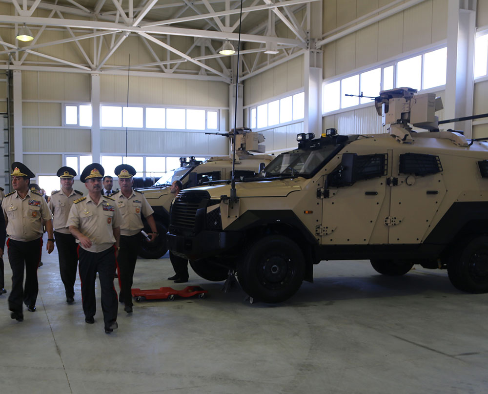 Ադրբեջանի բանակի իսրայելական արտադրության SandCat զրահամեքենաները՝ զրահամեքենաների վերանորոգման և սպասարկման կենտրոնում