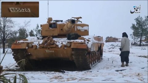 Թուրքիայի ԶՈւ՝ գերմանական արտադրության Leopard 2 տանկը Սիրիայում