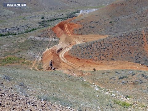 The new road adjacent to the Armenian new position in Nakhichevan. The work continues