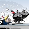 ԱՄՆ նախագահ Դոնալդ Թրամփը արգելափակել է F-35–երի մատակարարումը Թուրքիա մինչև 2019թ. նոյեմբերի 1–ը։ Ծաղրանկարի հեղինակ՝ Վիտալի Պոդվիցկիյ