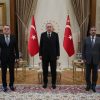 Թուրքիայի նախագահ Ռեջեփ Թայիփ Էրդողանն Ադրբեջանի ԱԳՆ Ջեյհուն Բայրամովի և ՊՆ Զաքիր Հասանովի հետ